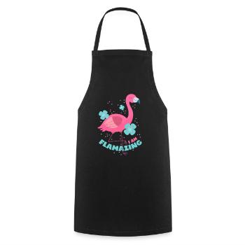 Flamant rose flamant - Tablier de cuisine - noir - Devant - AI Model Male 185 dark (185cm)