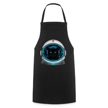 angry space cat astronaut - Cooking Apron - black - Front - AI Model Male 185 dark (185cm)