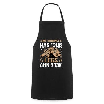 American Bulldog Therapist a quatre jambes - Tablier de cuisine - noir - Devant - AI Model Male 185 dark (185cm)
