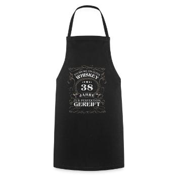 Whisky 38. Geburtstag 38 Jahre Sprüche bin wie - Kochschürze - Schwarz - Vorne - AI Model Male 185 dark (185cm)