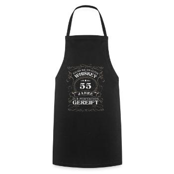 Whisky 55. Geburtstag 55 Jahre Sprüche bin wie - Kochschürze - Schwarz - Vorne - AI Model Male 185 dark (185cm)