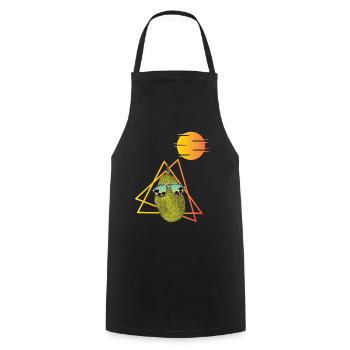 Retro 80s jackfruit - Cooking Apron - black - Front - AI Model Male 185 dark (185cm)
