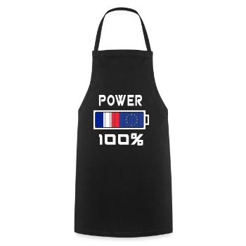 Europe and France Power 100% - Cooking Apron - black - Front - AI Model Male 185 dark (185cm)