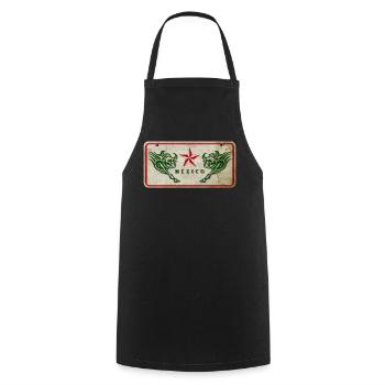 Mexico Bull Shield - Cooking Apron - black - Front - AI Model Male 185 dark (185cm)