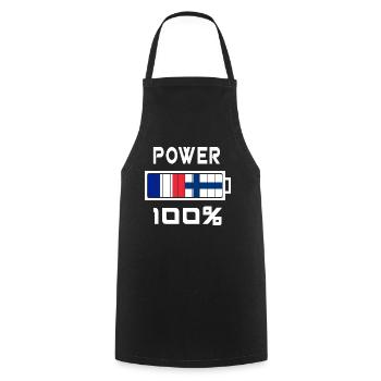 Finland and France power 100% - Cooking Apron - black - Front - AI Model Male 185 dark (185cm)