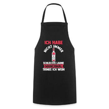 Saufspruch Wein - Kochschürze - Schwarz - Vorne - AI Model Male 185 dark (185cm)