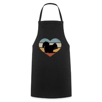 Squirrel lover, cute - Cooking Apron - black - Front - AI Model Male 185 dark (185cm)