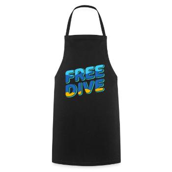 Freedive - One Breath Diving - Freediving World - Cooking Apron - black - Front - AI Model Male 185 dark (185cm)