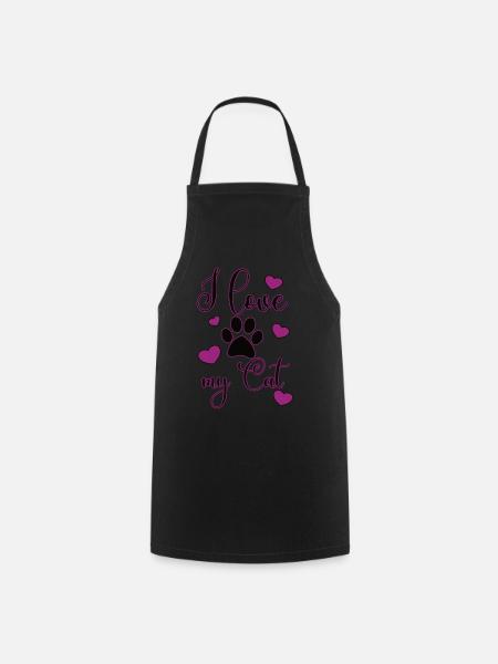 I love my Cat - Cooking Apron - black