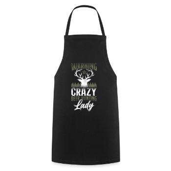 Buck Deer Hunting Hunter Girl - Cooking Apron - black - Front - AI Model Male 185 dark (185cm)