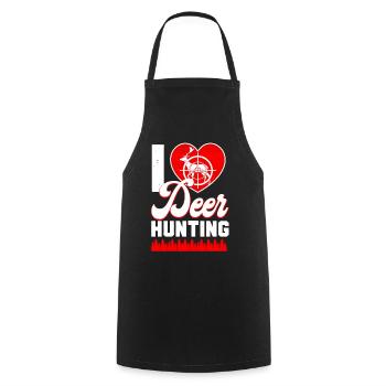 Cœur de chasseur de chasse au cerf buck - Tablier de cuisine - noir - Devant - AI Model Male 185 dark (185cm)