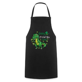 T Rex St.Patrick's Day Funny Holiday Outfit - Cooking Apron - black - Front - AI Model Male 185 dark (185cm)