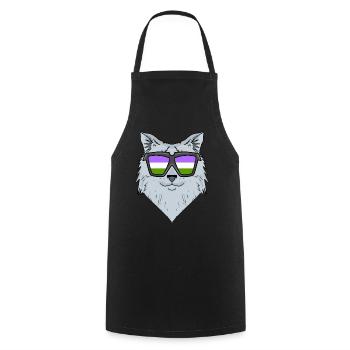 Genderqueer Chat Lgbt Chat Sibérien - Tablier de cuisine - noir - Devant - AI Model Male 185 dark (185cm)