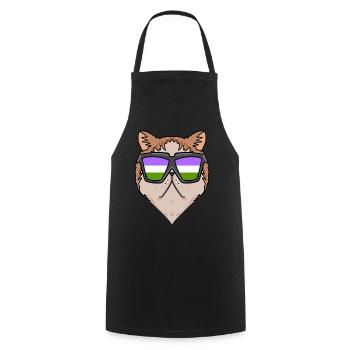Genderqueer Lgbt Katze Exotische Kurzhaarkatze - Kochschürze - Schwarz - Vorne - AI Model Male 185 dark (185cm)
