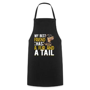 Le meilleur ami de Rottweiler a de la fourrure et de la queue - Tablier de cuisine - noir - Devant - AI Model Male 185 dark (185cm)