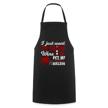 Boire du vin et pet american - Tablier de cuisine - noir - Devant - AI Model Male 185 dark (185cm)