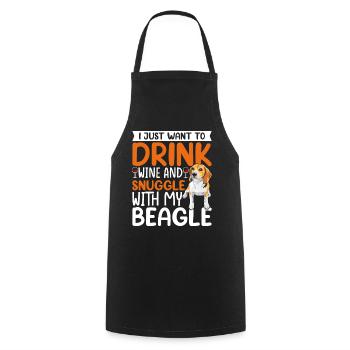 Wein Trinken Kuscheln Mit Beagle Hundehalter - Kochschürze - Schwarz - Vorne - AI Model Male 185 dark (185cm)