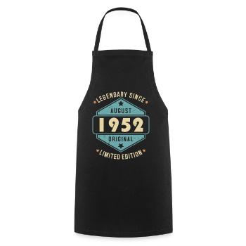 Août 1952 Vintage Retro Anniversaire - Tablier de cuisine - noir - Devant - AI Model Male 185 dark (185cm)