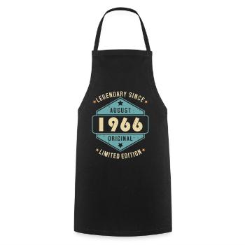 Août 1966 Vintage Retro Anniversaire - Tablier de cuisine - noir - Devant - AI Model Male 185 dark (185cm)