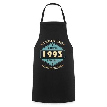Août 1993 Vintage Retro Anniversaire - Tablier de cuisine - noir - Devant - AI Model Male 185 dark (185cm)