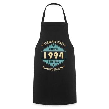 Août 1994 Vintage Retro Anniversaire - Tablier de cuisine - noir - Devant - AI Model Male 185 dark (185cm)