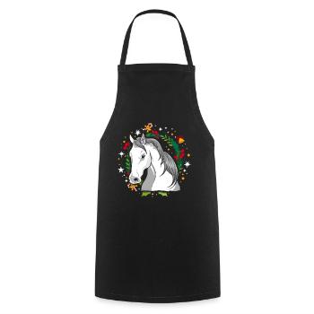 Ugly Christmas Horse Horse Knit Xmas Christ Child - Cooking Apron - black - Front - AI Model Male 185 dark (185cm)
