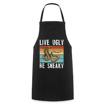 Snake Gift Animal Reptile Cobra Python Boa - Cooking Apron - black - Front - AI Model Male 185 dark (185cm)