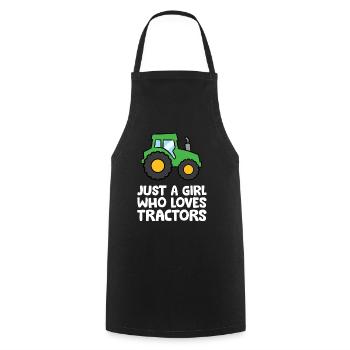 Juste une fille qui aime les tracteurs - Tablier de cuisine - noir - Devant - AI Model Male 185 dark (185cm)