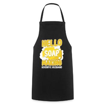 Soap Making Crafting Hello Soap - Cooking Apron - black - Front - AI Model Male 185 dark (185cm)