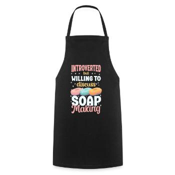 Soap Making Crafting Introverted - Kochschürze - Schwarz - Vorne - AI Model Male 185 dark (185cm)