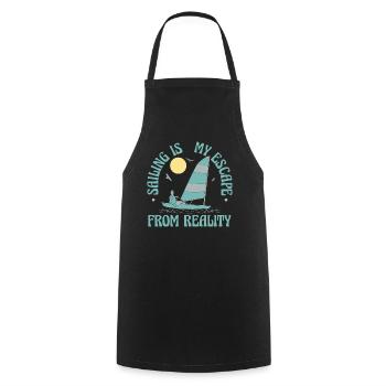 Sailor Sail Boat Sailing Ship Sailing Yacht - Cooking Apron - black - Front - AI Model Male 185 dark (185cm)