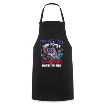 Hands Me The Rod Fools The King Will Fishing - Cooking Apron - black - Front - AI Model Male 185 dark (185cm)