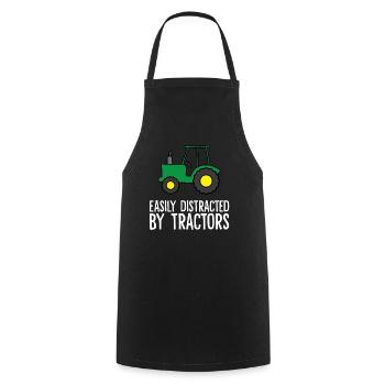 Facilement distrait par les tracteurs - Tablier de cuisine - noir - Devant - AI Model Male 185 dark (185cm)