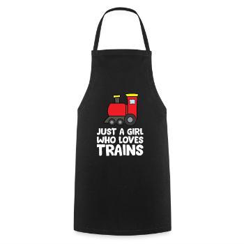 Just a Girl Who Loves Trains - Cooking Apron - black - Front - AI Model Male 185 dark (185cm)