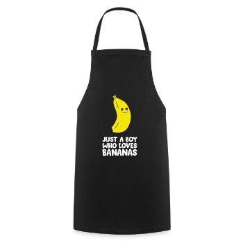 Just a Boy Who Loves Bananas - Cooking Apron - black - Front - AI Model Male 185 dark (185cm)