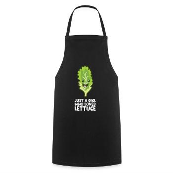Just a Girl Who Loves Lettuce - Cooking Apron - black - Front - AI Model Male 185 dark (185cm)