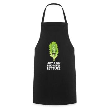 Just a Boy Who Loves Lettuce - Cooking Apron - black - Front - AI Model Male 185 dark (185cm)