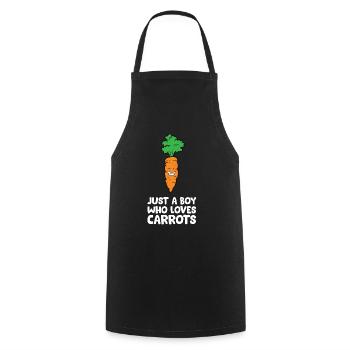 Juste un garçon qui aime les carottes - Tablier de cuisine - noir - Devant - AI Model Male 185 dark (185cm)