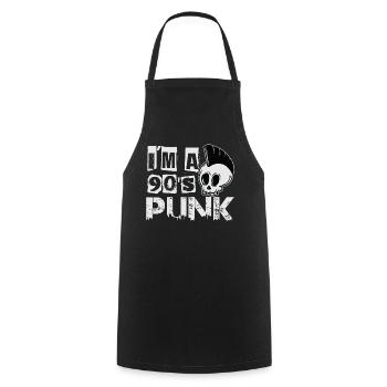 I'm A 90's Punk - Gothic - Concert - Nineties - Re - Kochschürze - Schwarz - Vorne - AI Model Male 185 dark (185cm)