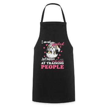 Shih Tzu I Am Not Spoiled Funny - Cooking Apron - black - Front - AI Model Male 185 dark (185cm)