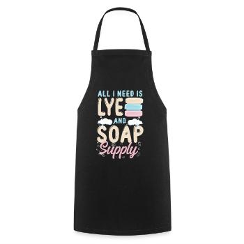 Soap Making Crafting All I Need Is - Cooking Apron - black - Front - AI Model Male 185 dark (185cm)
