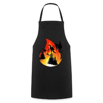 Inferno Feuer Löschen Feuerwehr Feuerwehrmann Berg - Kochschürze - Schwarz - Vorne - AI Model Male 185 dark (185cm)