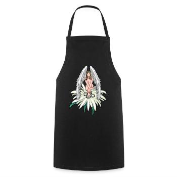 Ange céleste Edelweiss Autriche Ange gardien - Tablier de cuisine - noir - Devant - AI Model Male 185 dark (185cm)