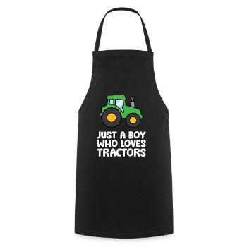 Juste un garçon qui aime les tracteurs - Tablier de cuisine - noir - Devant - AI Model Male 185 dark (185cm)