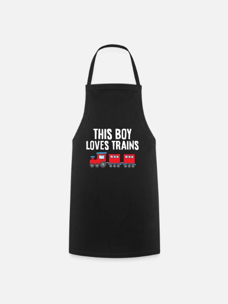 Ce garçon aime les trains - Tablier de cuisine - noir