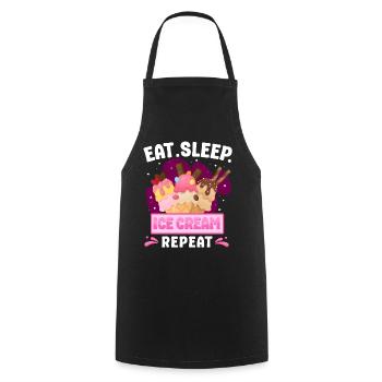Cornet de crème glacée Manger de la crème glacée sleep - Tablier de cuisine - noir - Devant - AI Model Male 185 dark (185cm)