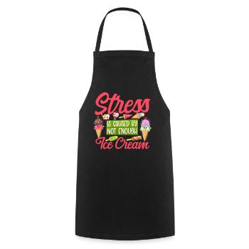 Ice Cream Cone Popsicle Stress Is - Cooking Apron - black - Front - AI Model Male 185 dark (185cm)