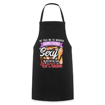 Crème glacée Fille Cône Popsicle He - Tablier de cuisine - noir - Devant - AI Model Male 185 dark (185cm)