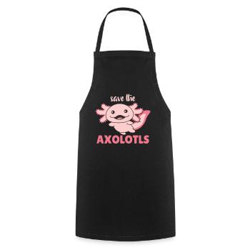Axolotl cute animals kawaii anime save the axolotl - Cooking Apron - black - Front - AI Model Male 185 dark (185cm)