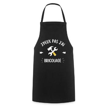 Je peux pas jai bricolage - Tablier de cuisine - noir - Devant - AI Model Male 185 dark (185cm)